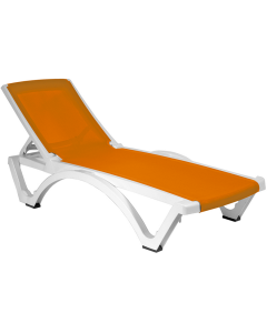  Baja Resin Sling Lounge, White & Orange