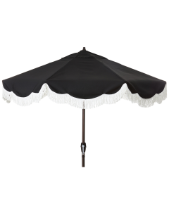 Black and White Fringe Umbrella, 9'