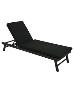 Black/Black Resin Wicker Chaise Lounge
