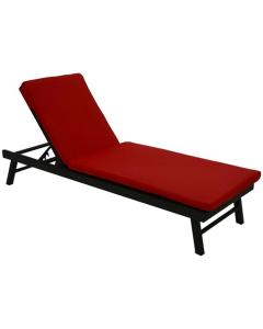 Black/Red Resin Wicker Chaise Lounge