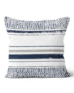 20" Square Pindot Stripe Navy Pillow