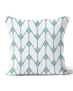 20” Square Fineline Herringbone Teal Pillow