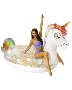 Giant 3-Person Ride-On Glitter Unicorn Float