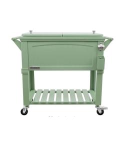 80qt Permasteel Cooler Furniture Style with Wheels and Shelf Sage