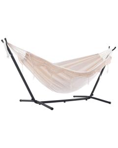Vivere 9 ft. Natural Double Hammock With Steel Stand