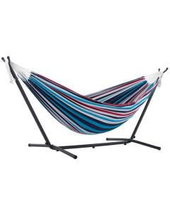 Vivere 9 ft. Denim Double Hammock With Steel Stand