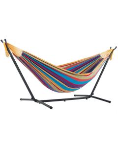Vivere 9 ft. Tropical Double Hammock With Steel Stand