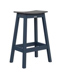 Berlin Gardens Saddle Bar Stool Top Smoke/Bottom Navy