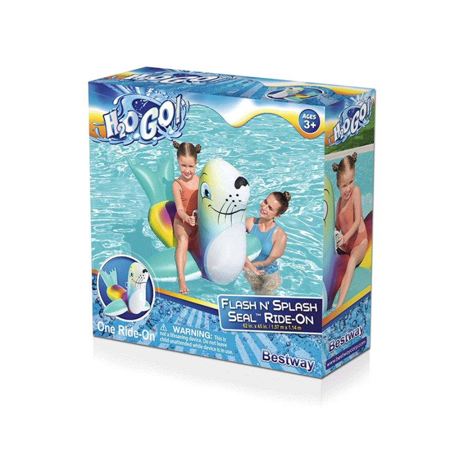 H2OGO! Flash N' Splash Seal Kids Ride-On Pool Float