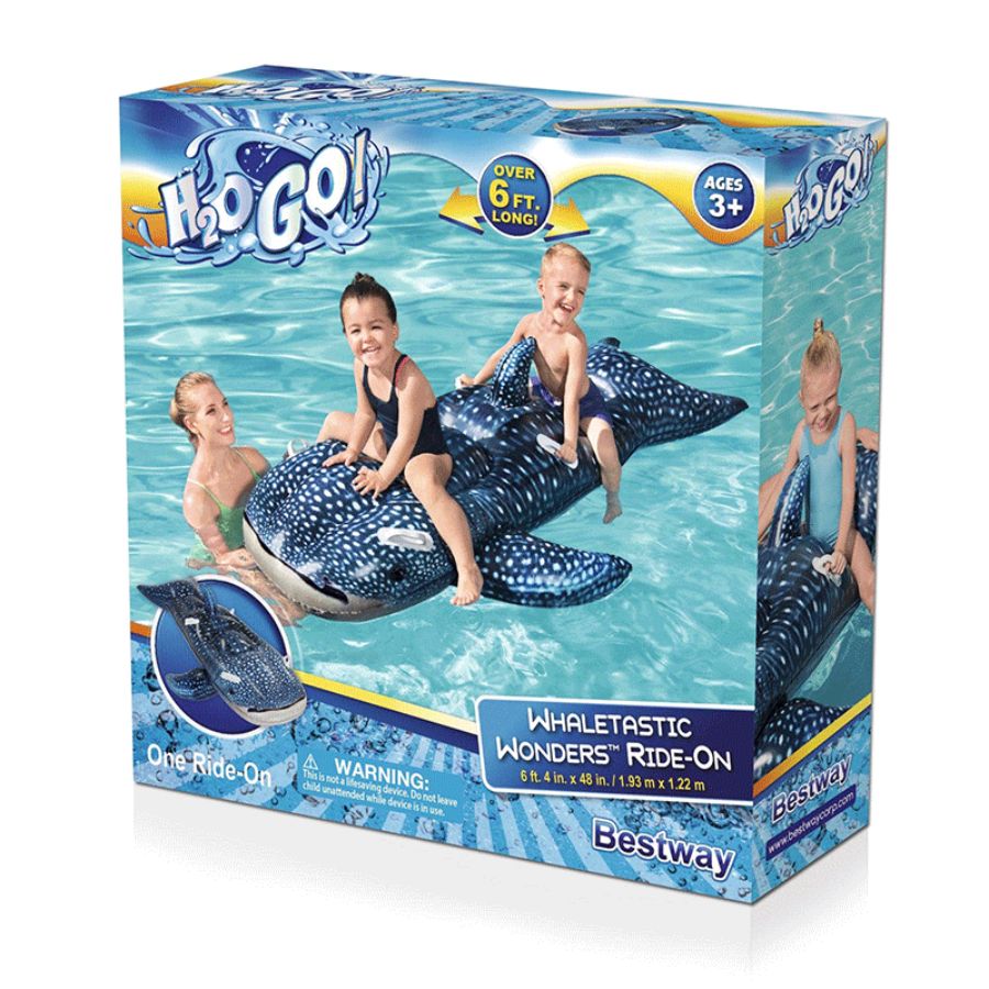 H2OGO! Whaletastic Wonders 2-Person Kids Ride-On Pool Float
