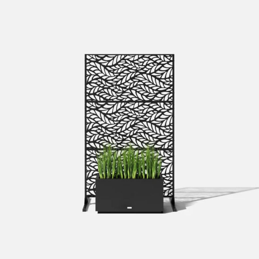 Plastic Privacy Screen Flowleaf w/stand