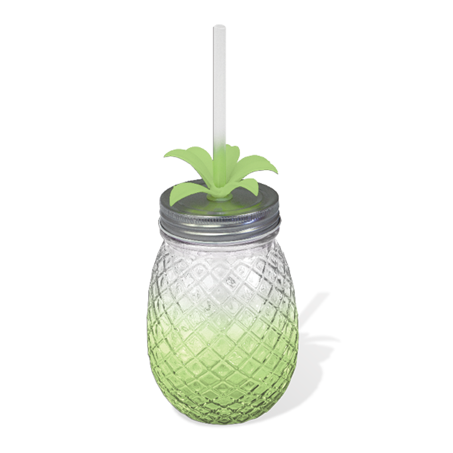 550 mL Green Glass Pineapple Jar Dinnerware Patio Accessories