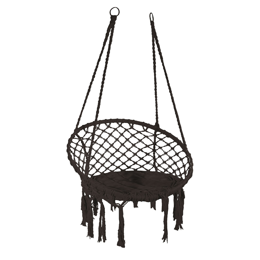 Hanging Rope Chair Black - Patio Accessories - Pioneer Family Pools