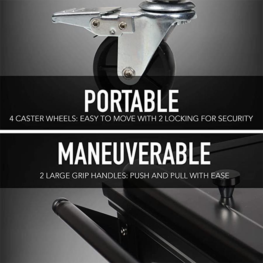 80qt Permasteel Cooler Furniture Style with Wheels and Shelf Black