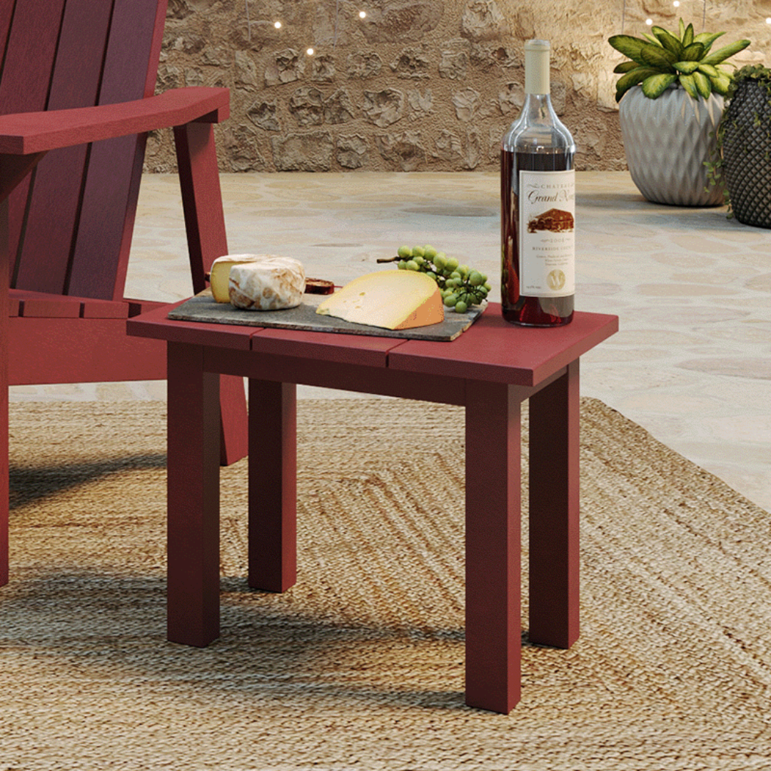 Capterra Adirondack Rectangular Patio Side Table (Red Rock)