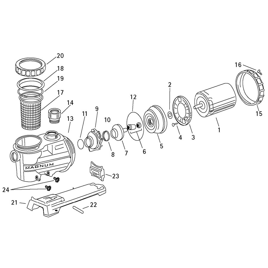 Jacuzzi, Carvin, Magnum/Magnum Plus/Magnum Force Pump Parts