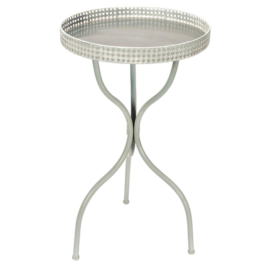 Blue Round Side Table 16"