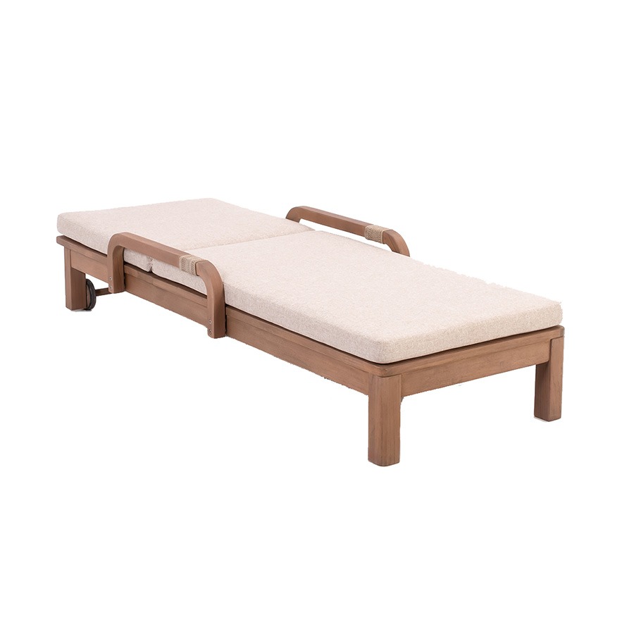 Rimini Chaise Lounge Teak/Rope Brown