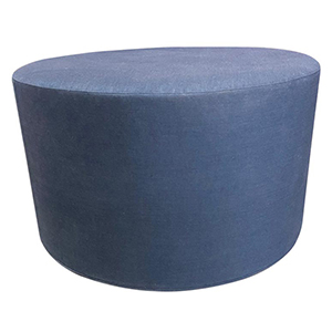 Round Spectrum Indigo Ottoman