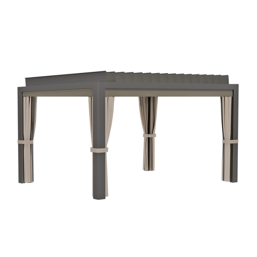 Stella 11' x 14' Motorized Louver Pergola Iron Ore