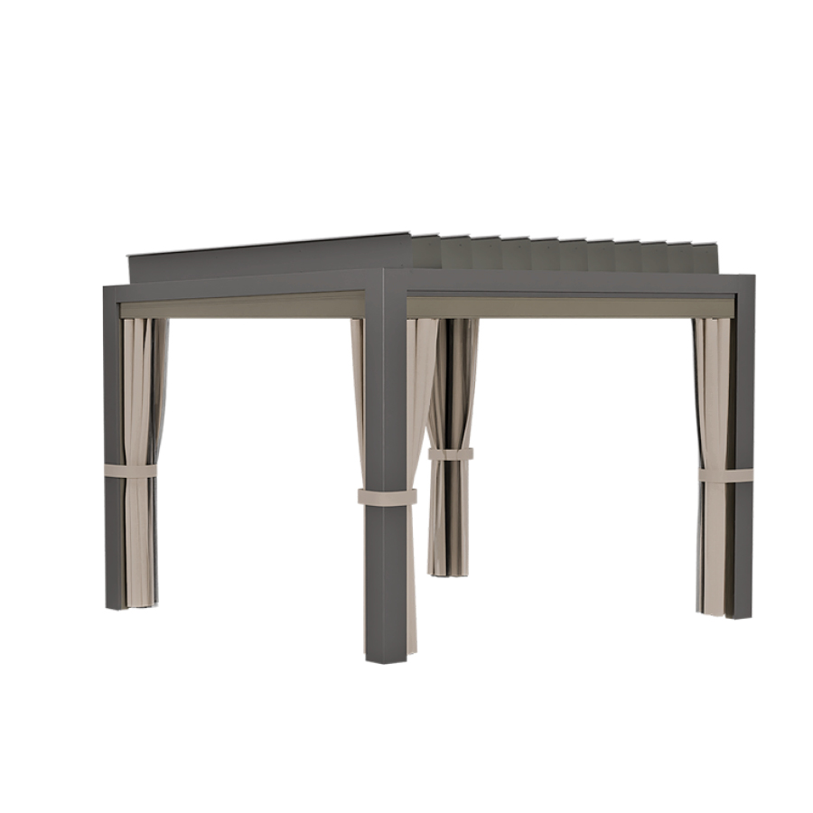 Stella 11' x 11' Motorized Louver Pergola Iron Ore