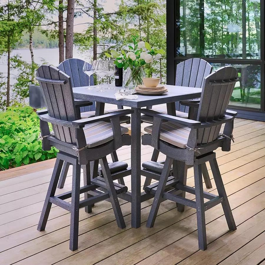 Swivel Pub Arm Chair, Slate Grey/Light Grey 