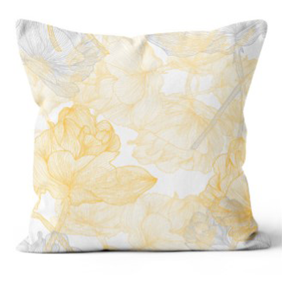 20” Square Floral Daffodil Pillow Throw Pillows Pioneer