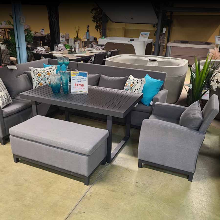 Modena Sectional with High Top Coffee Table Scratch and Dent