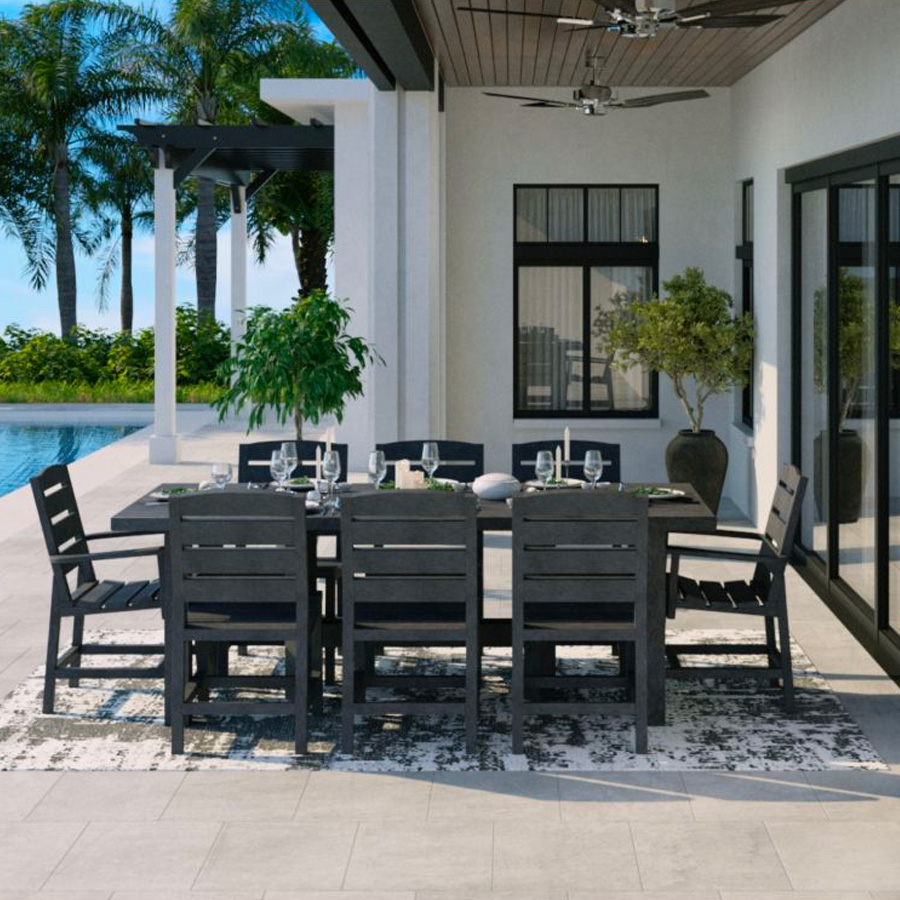 Napa Dining Arm Chair, Slate Grey/Light Grey