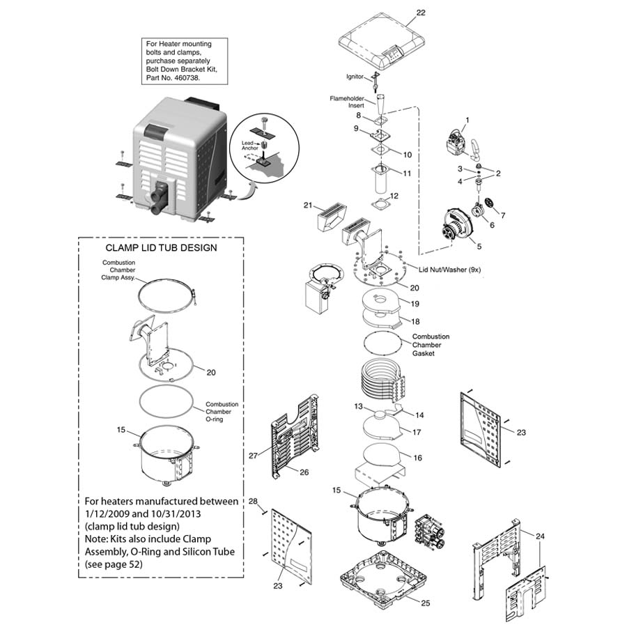 Pentair Heater Parts Mastertemp Burner System