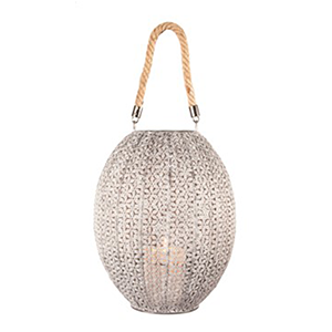 Metal Hanging Lantern With Rope