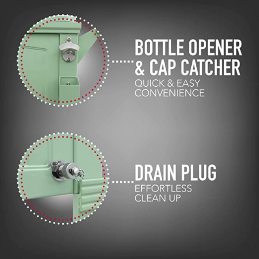 80qt Permasteel Cooler Furniture Style with Wheels and Shelf Sage