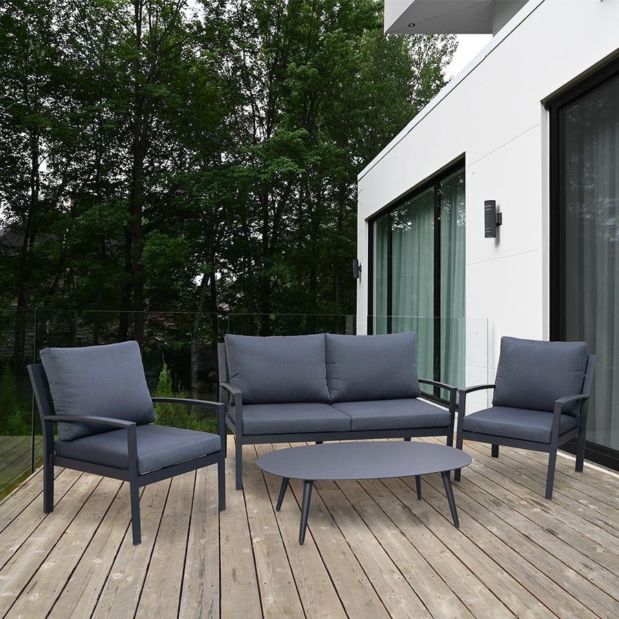 Clara Deep Seating 4 Piece Set Black